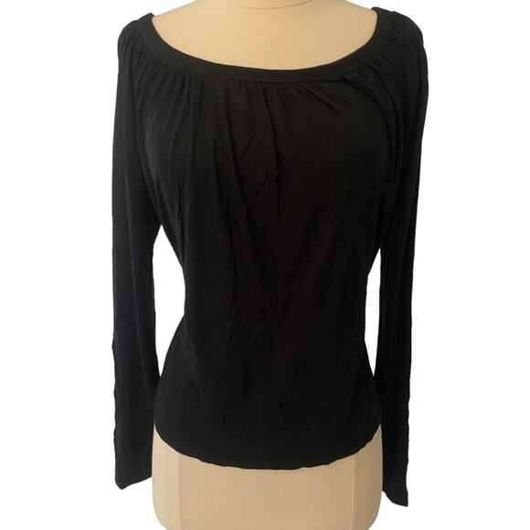 REVOLVE Tops - Revolve Long Sleeve Top | Black Pleated Exposed Back Top Women Size Small